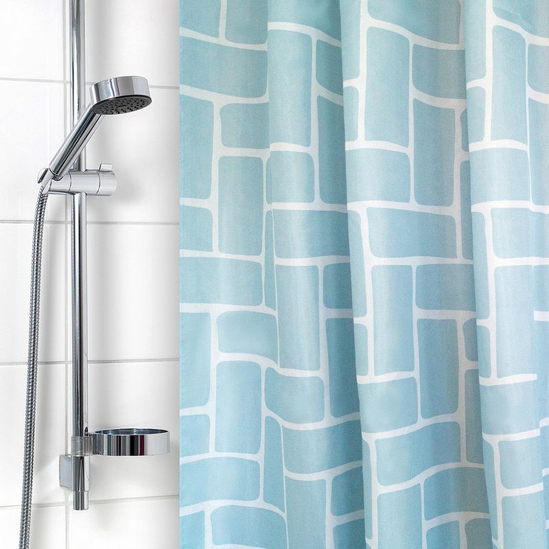 Занавес д/ван.комн. 180*180см. п/эстер. "Голубая мостовая" 2213-1 М.