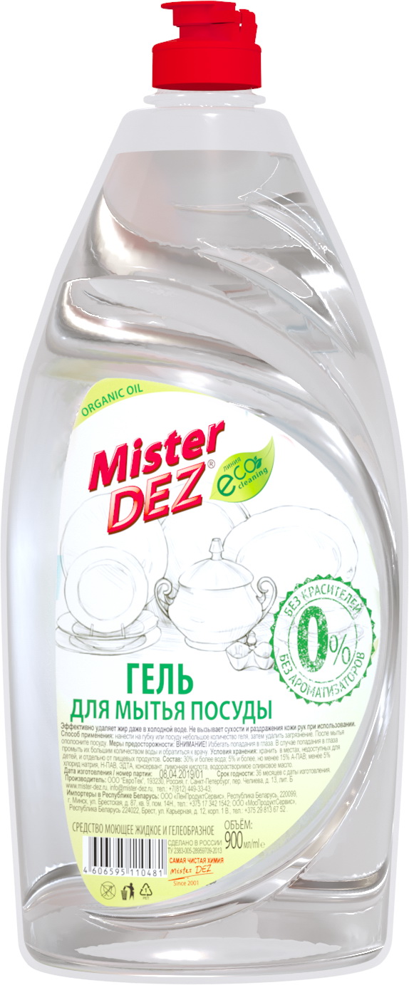 Гель д/посуды MISTER DEZ Organic. 0,9л. 26235/1444-14 .