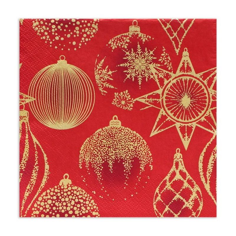 Салфетки бумажные 3сл. Home Collection Classic 43169 (33*33см.) 20шт. НГ "Золотые украшения на красн
