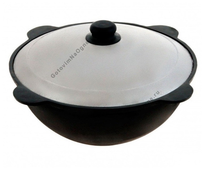 Казан чуг.12,0л. (плоское дно, с крышкой d 42см) У