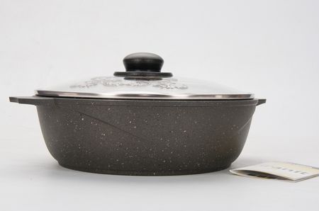 Кастрюля-жаровня Мечта 6,0л. а/пр. "Гранит" 36701 ст/крышка