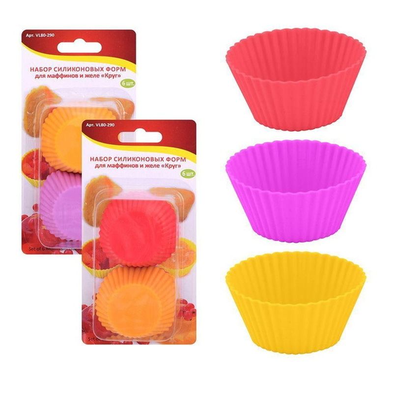 Форма д/выпечки силикон. VL80-290 "Круг" (6шт.) Мд