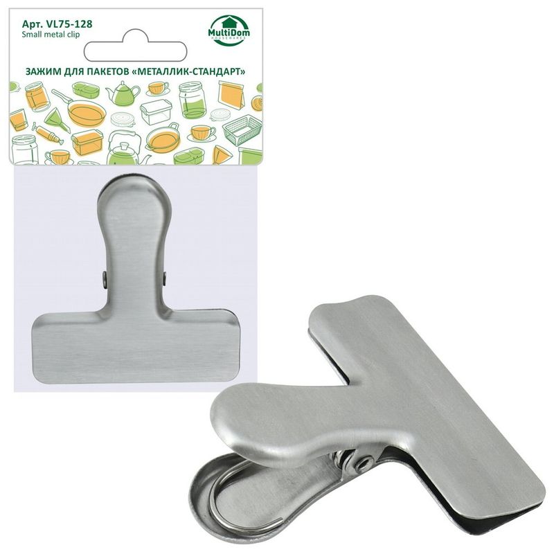 Зажим д/пакетов VL75-128 "Металлик-Стандарт" Мд