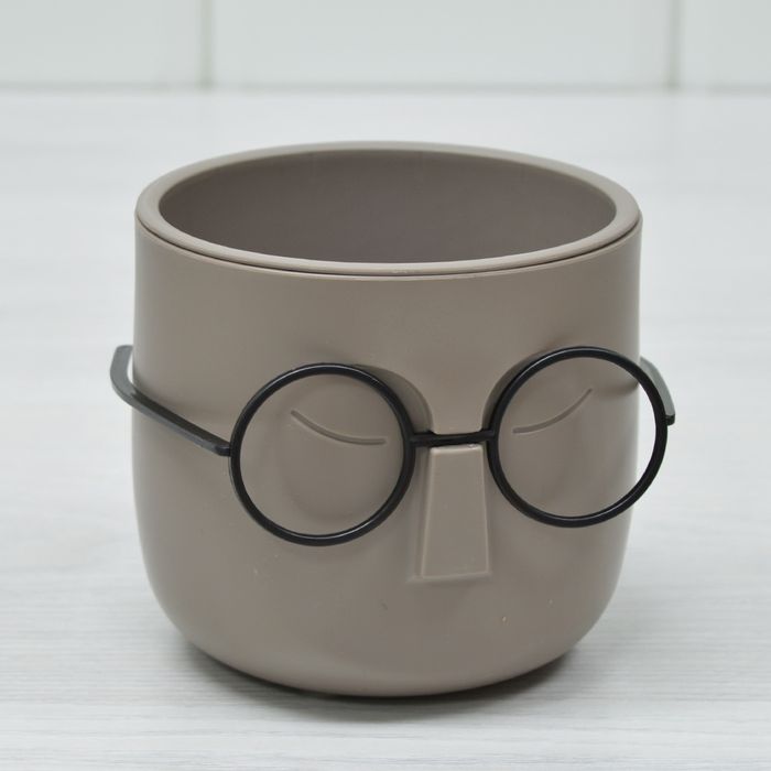 Кашпо СТИВ  0,65л. d11,5см. КН3079ФС со вставкой (Французский серый)