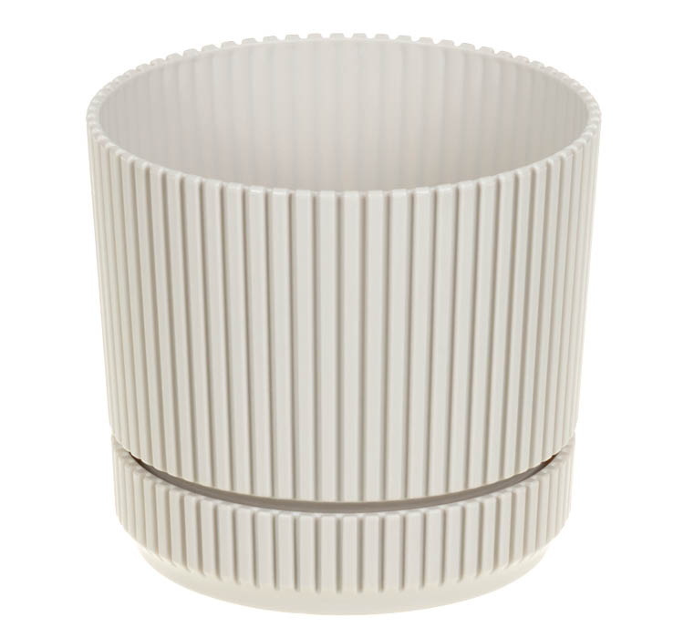 Кашпо СТРИП  0,6л. d11,0см. КН3245КР с подставкой (Кремовый)