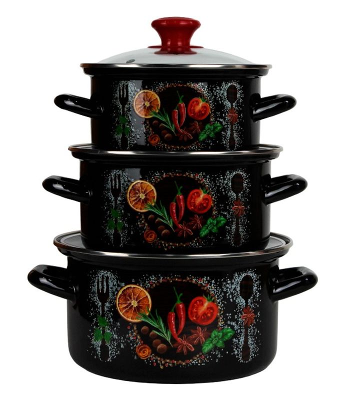 Набор "Кулинарные фантазии-1-ЭКСТРА" (3к.: 1,5/2,3/3,0л. ст/крышк.) Керчь