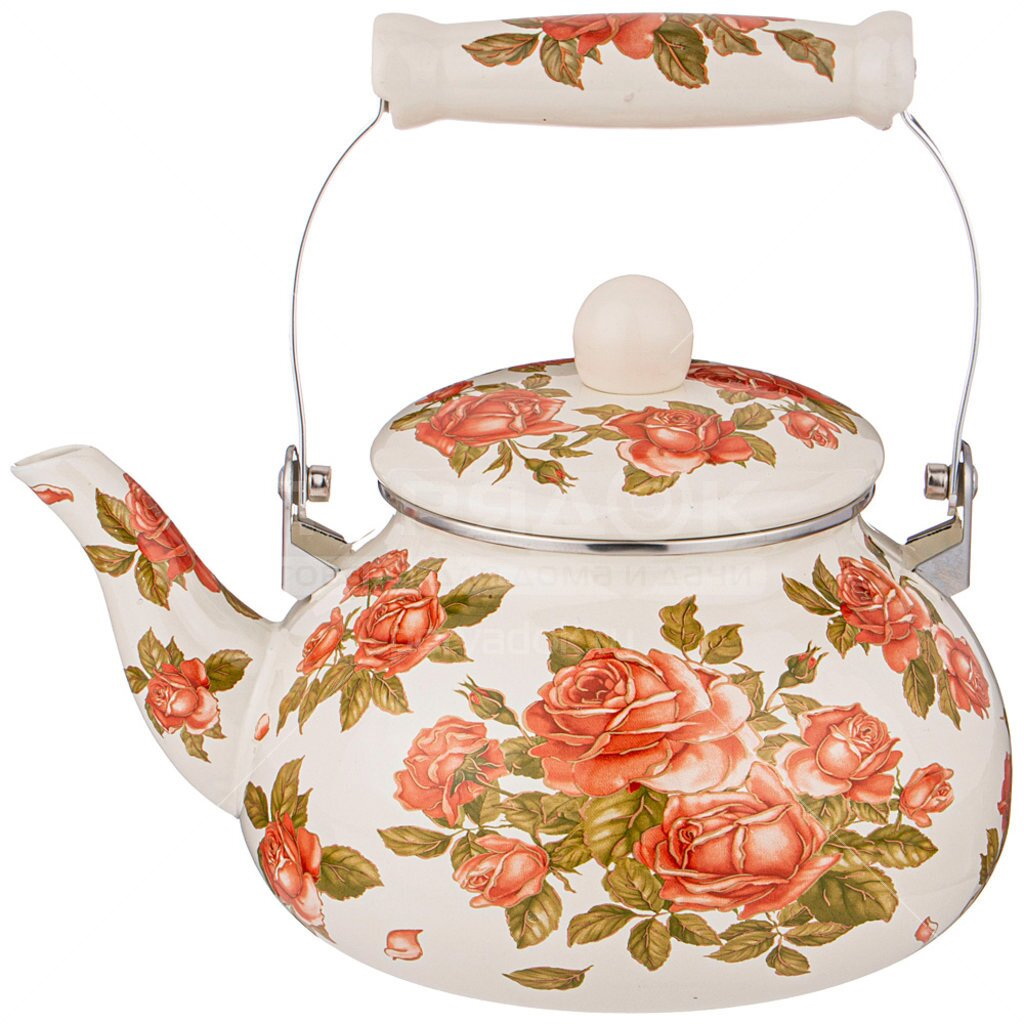 Чайник эмал. 934-396 2,5л. "Корейская роза" ВД
