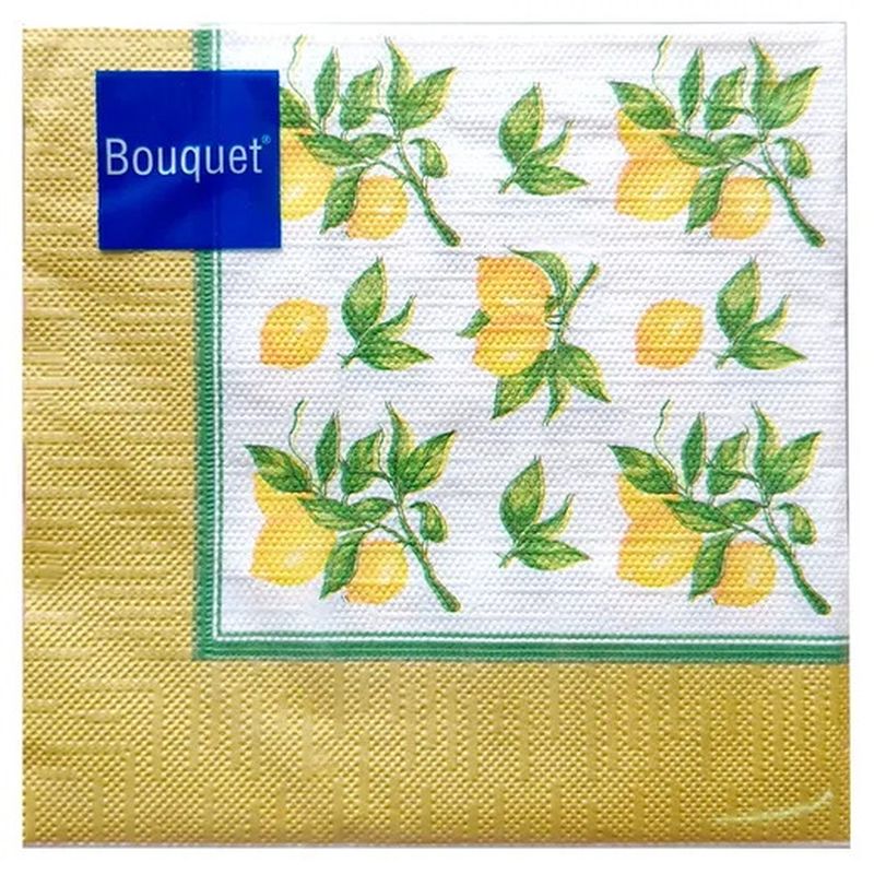 Салфетки бумажные 3сл. Art Bouguet 25248/43466 (33*33см.) 20шт. "Скатерть с лимонами" РБ