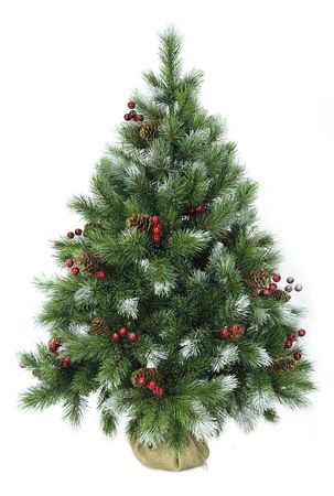 Ель "ICE TIFFANY" 0.9м. 1020709 заснеженная с шишками и ягодами