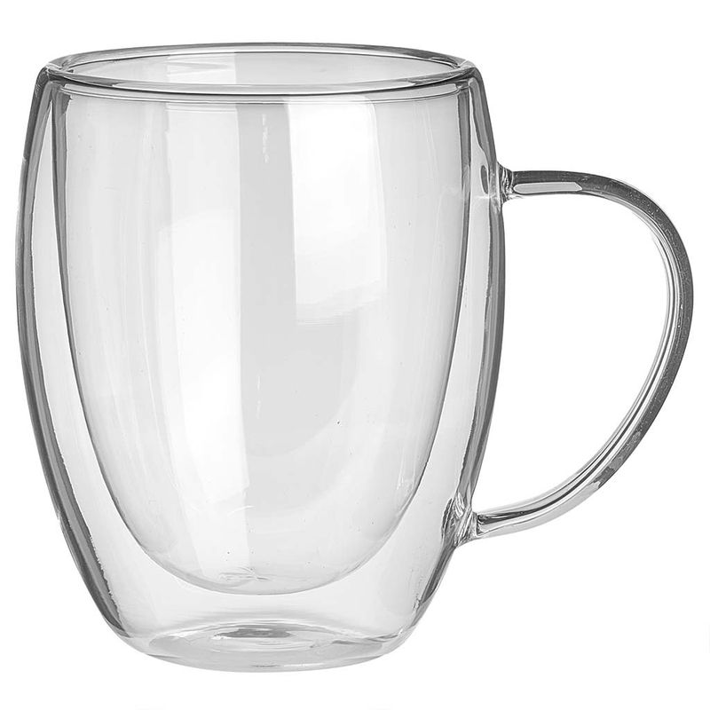 Кружка АК-9803 350мл. с двойными стенками (стекло) Дел.