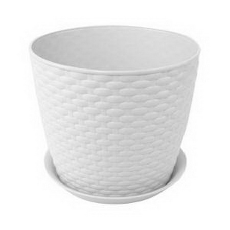 Кашпо ШАТО  8,0л. d25см. h20см КН3039БР (белый ротанг)