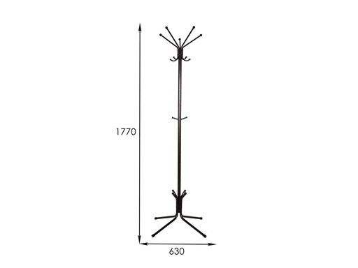 Вешалка офисная 5рожк. "Луч 5" ВНП 361/ВНПЛ5 Ч/К (Черный/коричневый) (ЗМИ)