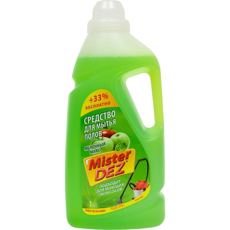 Средство д/мытья пола MISTER DEZ ECO-CLEANING 1,0л. 53013/224 "Яблочный микс"