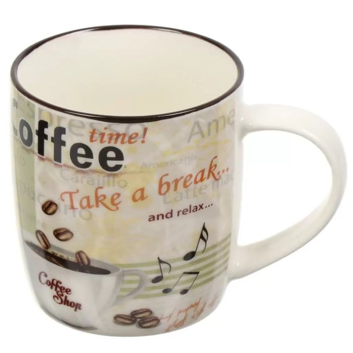 Кружка Бочка низкая "Бодрый день" BR06/2781J 001373 340мл. (48шт/кор.) КС