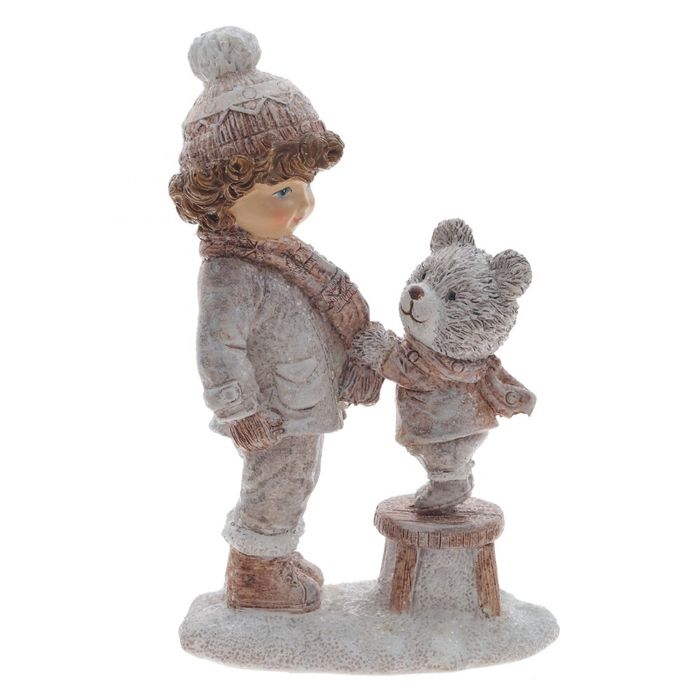 Фигурка "Мальчик и медвежонок" 811248 (9*4,5*13,5см)