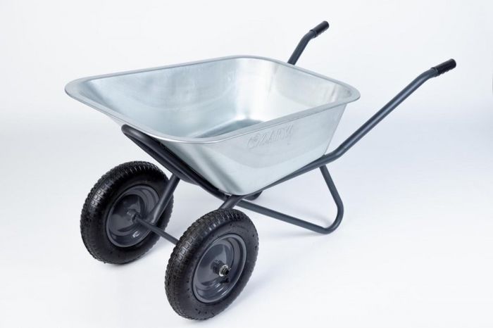 Тачка строительная 115л. (2кол. 3.25*8 d20 пневмо пл.кузов) Заря