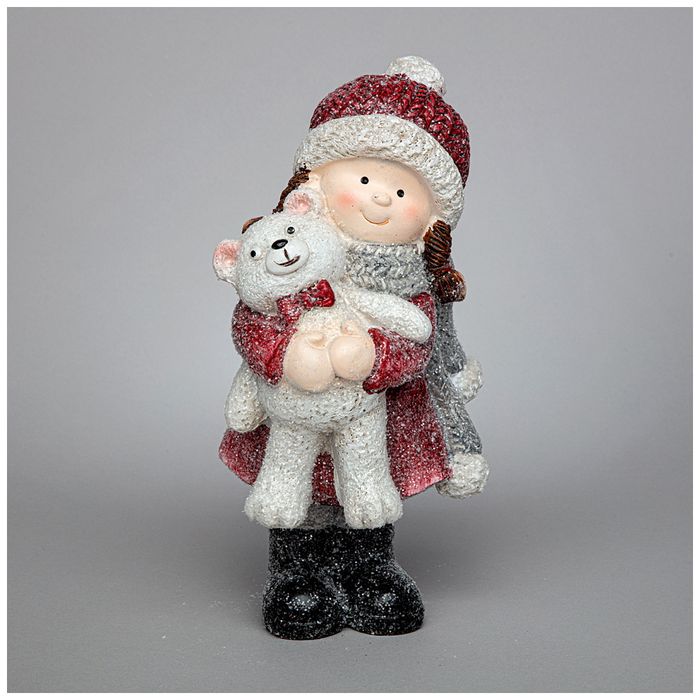 Фигурка "Девочка с медведем" 248-169 (12*8,9*21,5см) ВД