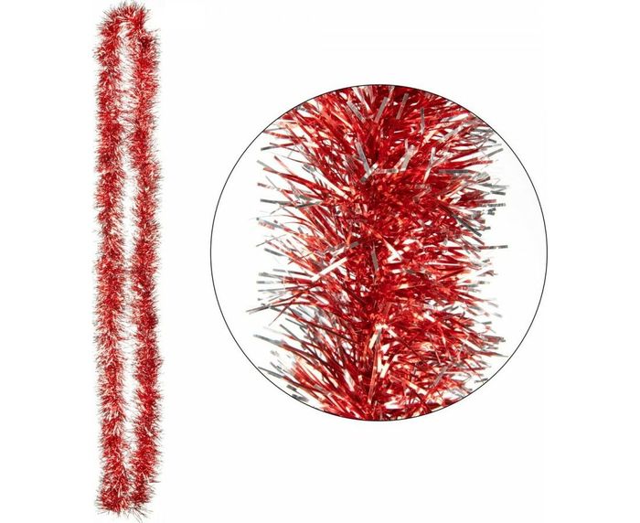 Мишура 2,0м. 6 слоев 106423 SYMTA-1623104 (красный с бел. окант.)СКР Мишура 2,0м. 6 слоев 106423 SYMTA-1623104 (красный с бел. окант.)СКР