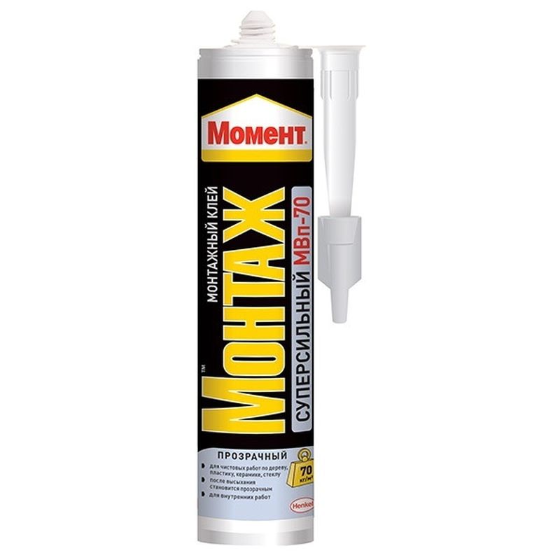 Клей "МОМЕНТ МОНТАЖ" Суперсильный прозрачн. (Жидкие гвозди) 280гр. картриж (1193517)