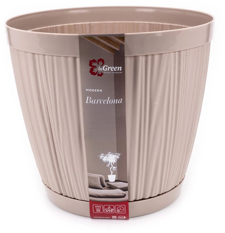 Горшок д/цв. "InGreen BARCELONA" 2.7л. 275*145мм ПЦ6233МШ (молочный шоколад) овал.