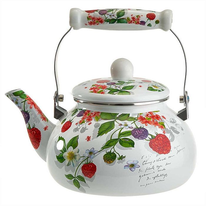 Чайник эмал. EM-1314 "Ягоды" 2,5л. Дел.