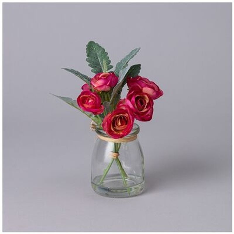 Букет из искусственных цветов 287-548 h=16см (в круг. вазе)ВД