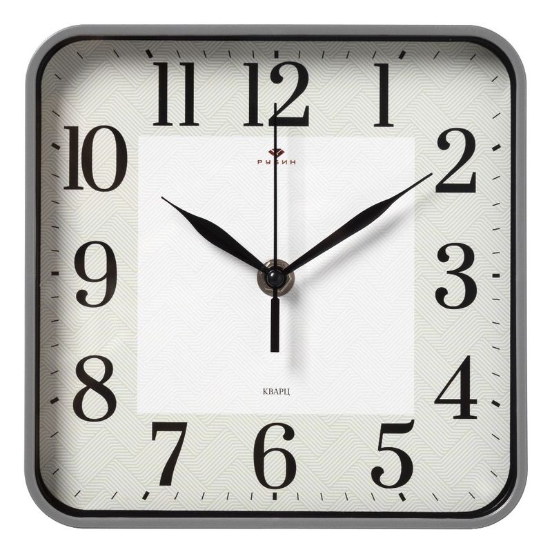 Часы настенные 1918-107 "Рубин" (19*19см.) корпус серый, "Классика"