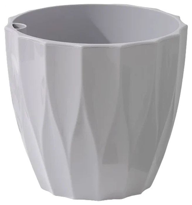 Кашпо ФЛЮТЕ 4,5л. со вставкой 1531 (серый шелк) ДП