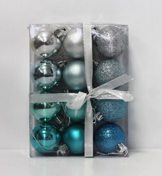 Шары "Иней" (набор 12шт.) d4см. 001268 (мат. глянц.блеск) Скр.