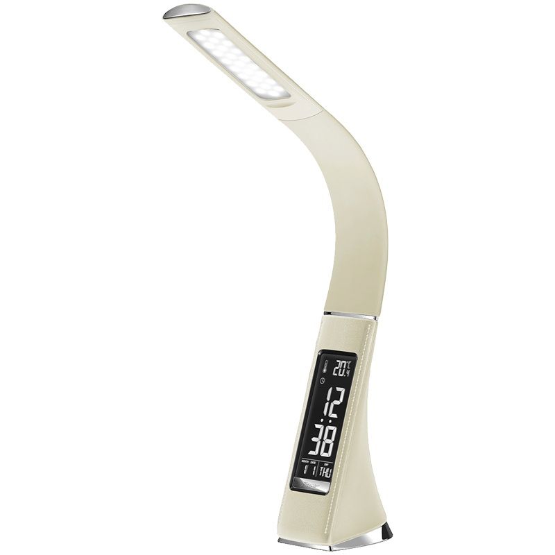 Лампа настольная TL-219 ВG,,беж, 6Вт, с часами и термометром, с USB разъемом)