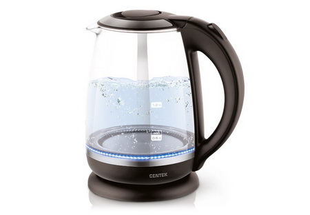 Чайник эл. CENTEK CT-0015 (2,0л. 2,2кВт. стекло диск)