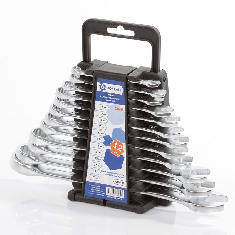 Набор ключей комбинированных 020104-12 КОБАЛЬТ (12шт) держатель