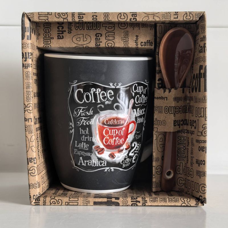 Кружка Бочка с ложкой "Яркий вкус" R03H/1216 001529 340мл. (КС)