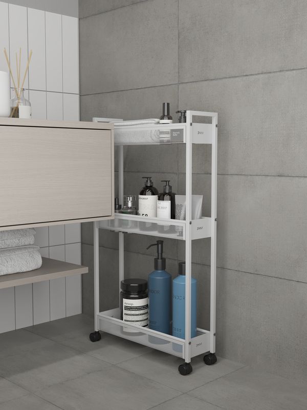 Этажерка 3ярусн. "Вишера 13" ЭВ13 Б (446*131*792мм.) (Белый) (ЗМИ)