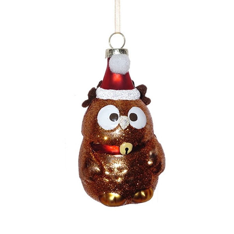 Подвесн.украш. "Сова" 719784 h=9,5см (стекло) Р