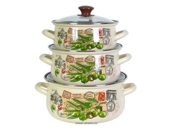 Набор "Римские каникулы-ЭКСТРА" (3к.: 2/3/4л. ст/крышк.) Керчь