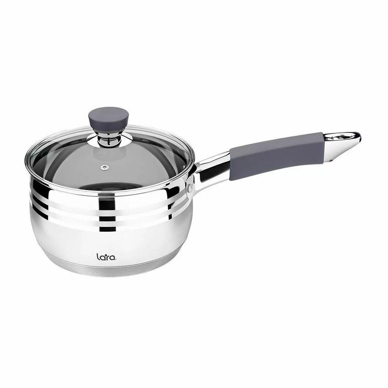 Ковш LARA LR03-47 2,1л. Mercury (нерж. ст/кр.)