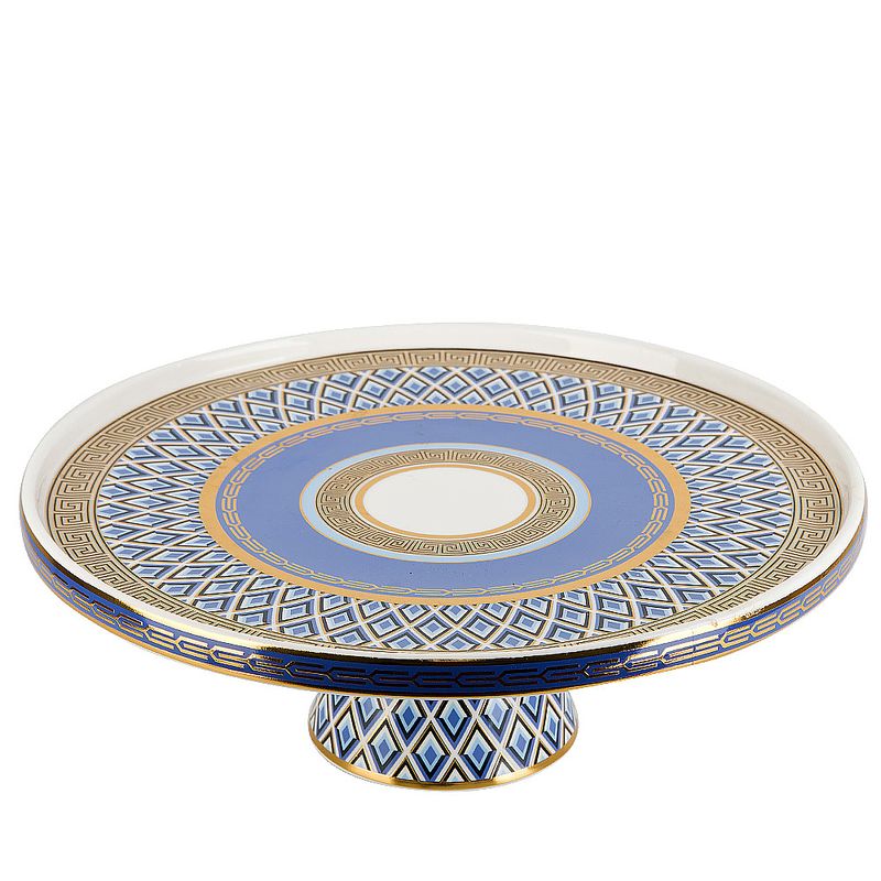 Тортовница 0200188 "Golden Blue" на ножке d=31см. h=10см. (подар.уп.)ЕНС