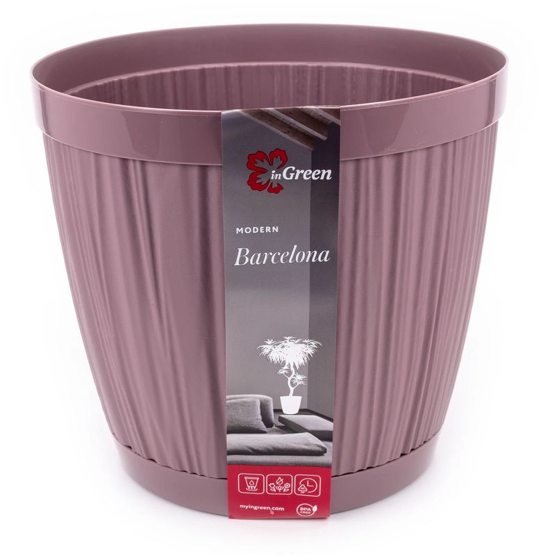 Горшок д/цв. "InGreen BARCELONA" 2.7л. 275*145мм ПЦ6233МС (морозная слива) овал.