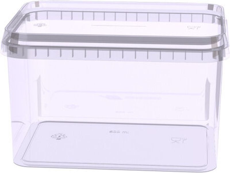 Контейнер 0,5л. с крышкой прозрачный прямоугольный Н 0001(ПМ)