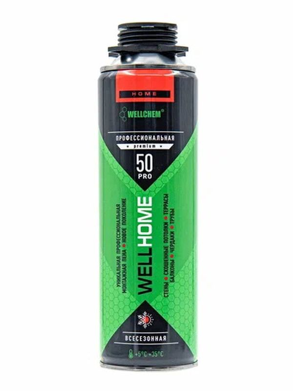 Пена монтаж. "PREMIUM"  PRO 50  0,65л. 614 профессиональная всесезон.