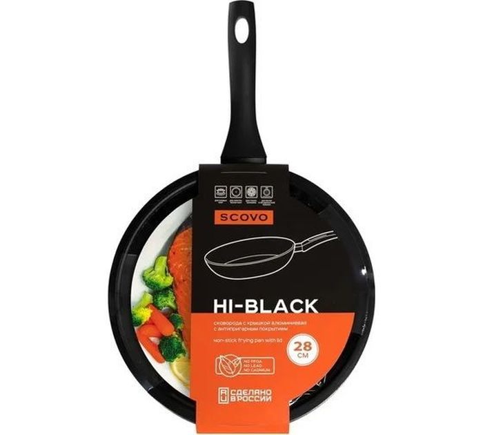 Сковорода К-У а/пр. HB-011 d280мм. ст/крышк. HI-BLACK