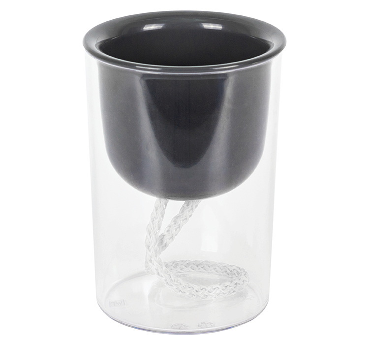 Кашпо ГРЕВИ 0,28л. d9,5cм. h13,5см. КН3131ГР с фитильным поливом (Графит)