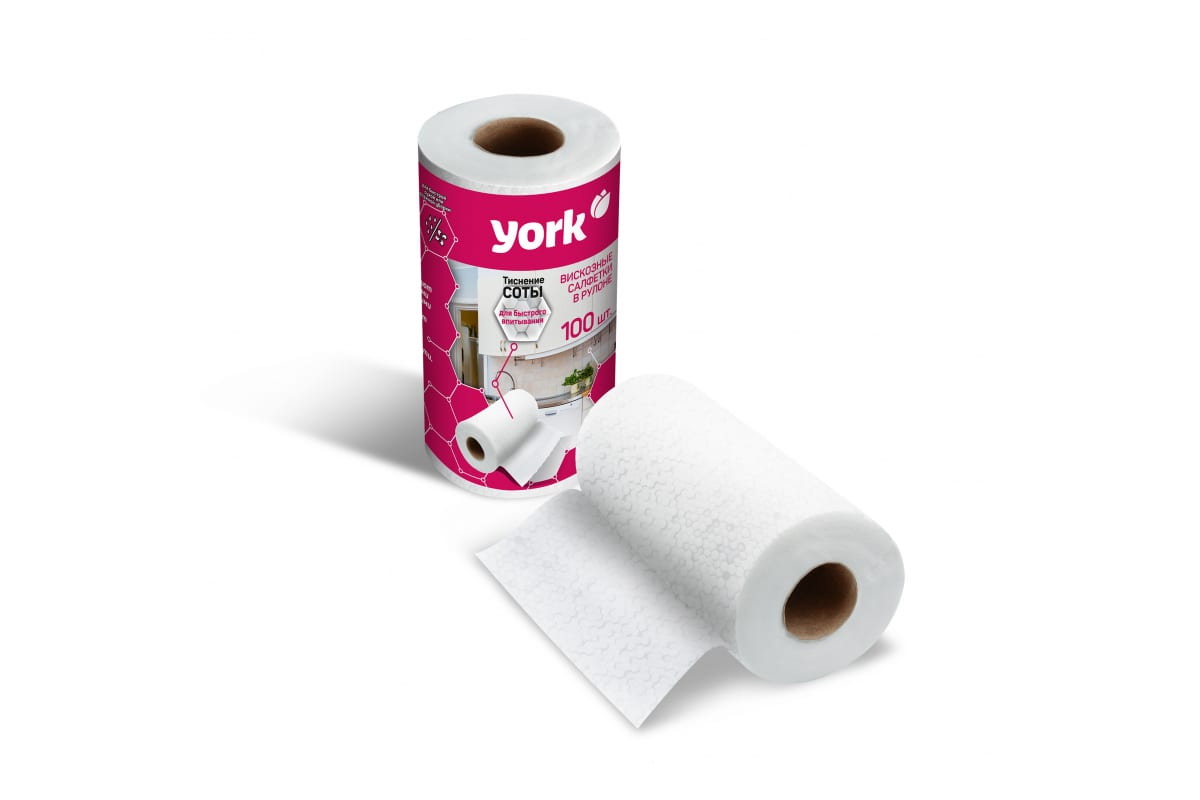 Салфетка вискозная (100шт/рул.) 2043 (25*22,5см) YORK