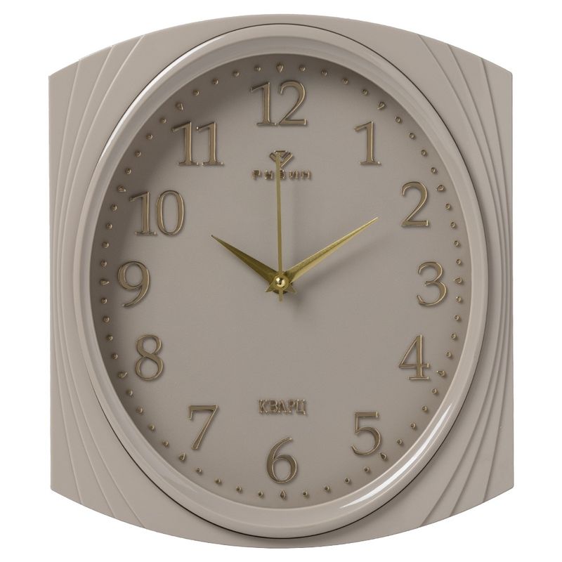 Часы настенные 2832-006 "Рубин" (27,5*31,5см) корпус бежево-серый, "Классика"