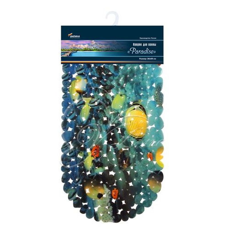 Коврик д/ванны на присосках 36*69см. "Paradise"/"Bubbles" FV45-MG/B М