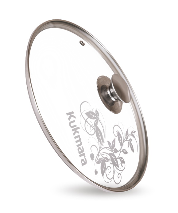 Крышка стекл. квадр. 260*260мм. с нерж.ободом с26-2т112 (Кукмор)