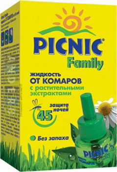 Жидкость от комаров ПИКНИК Family "45 ночей" 30мл.