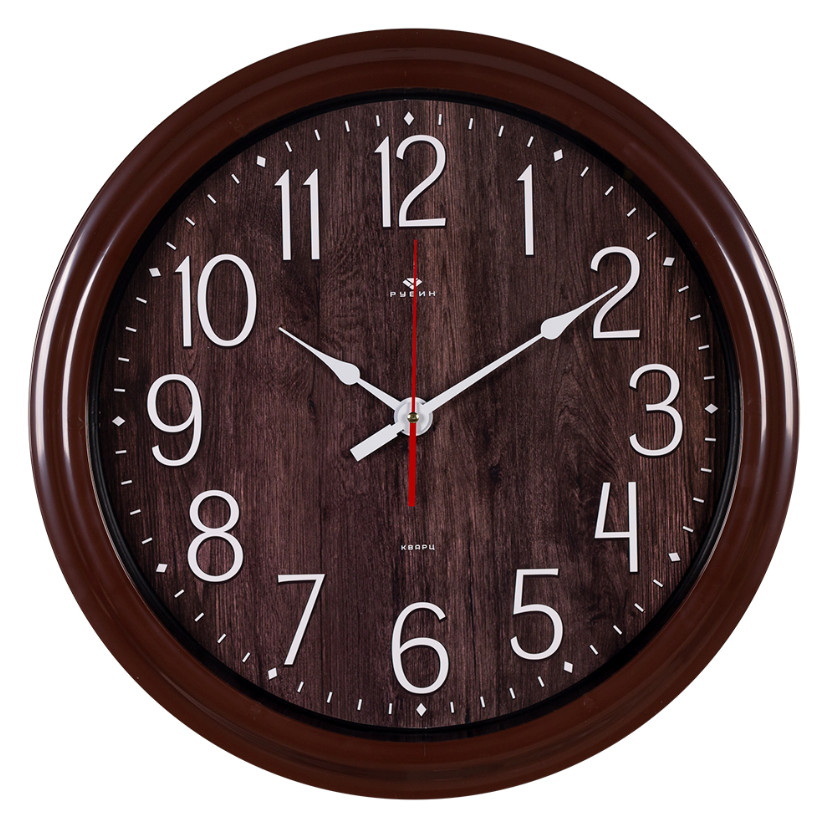 Часы настенные 4840-004 "Рубин" (d=48см) коричневый "Классика"