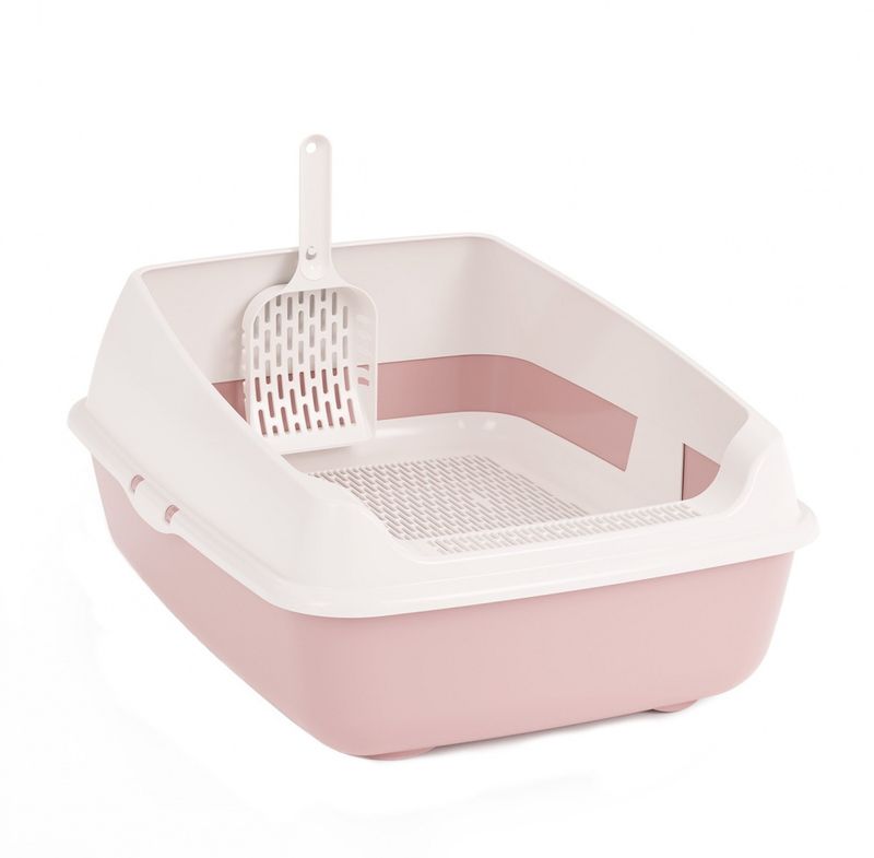 Набор д/кошек ЛЕКСИ (лоток с высокими бортами, сеткой и совком) М8580 (розовый)